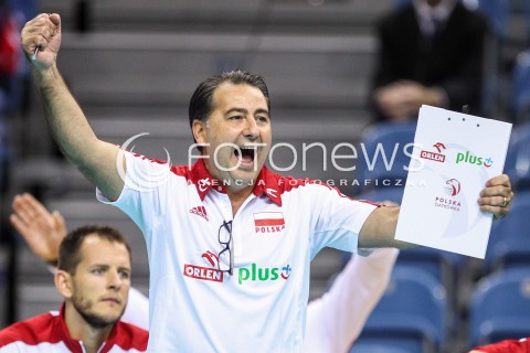  13.08.2017 KRAKOW (TAURON ARENA) <br />XV MEMORIAL HUBERTA JERZEGO WAGNERA <br />MECZ POLSKA - ROSJA ( MATCH POLAND - RUSSIA ) <br />N/Z FERDINANDO DE GIORGI - I TRENER ( HEAD COACH ) SYLWETKA RADOSC EMOCJE <br /> 