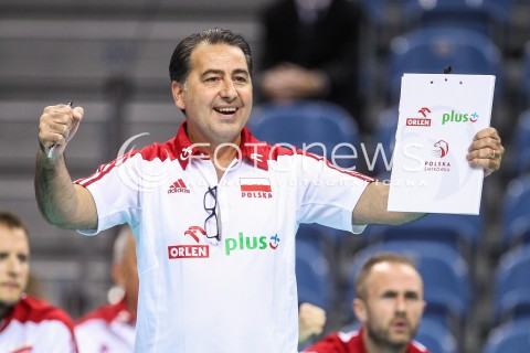  13.08.2017 KRAKOW (TAURON ARENA) <br />XV MEMORIAL HUBERTA JERZEGO WAGNERA <br />MECZ POLSKA - ROSJA ( MATCH POLAND - RUSSIA ) <br />N/Z FERDINANDO DE GIORGI - I TRENER ( HEAD COACH ) RADOSC EMOCJE SYLWETKA <br /> 