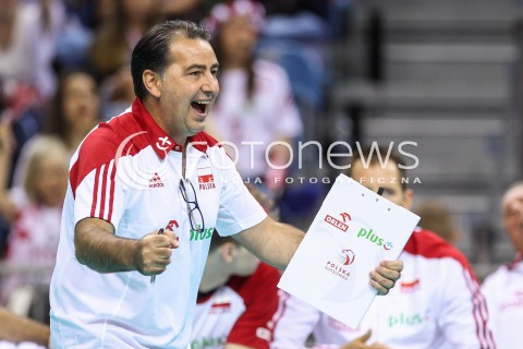  13.08.2017 KRAKOW (TAURON ARENA) <br />XV MEMORIAL HUBERTA JERZEGO WAGNERA <br />MECZ POLSKA - ROSJA ( MATCH POLAND - RUSSIA ) <br />N/Z FERDINANDO DE GIORGI - I TRENER ( HEAD COACH ) SYLWETKA RADOSC EMOCJE <br /> 