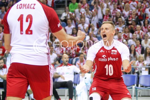  13.08.2017 KRAKOW (TAURON ARENA) <br />XV MEMORIAL HUBERTA JERZEGO WAGNERA <br />MECZ POLSKA - ROSJA ( MATCH POLAND - RUSSIA ) <br />N/Z DAMIAN WOJTASZEK RADOSC EMOCJE <br /> 