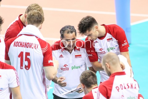  13.08.2017 KRAKOW (TAURON ARENA) <br />XV MEMORIAL HUBERTA JERZEGO WAGNERA <br />MECZ POLSKA - ROSJA ( MATCH POLAND - RUSSIA ) <br />N/Z FERDINANDO DE GIORGI - I TRENER ( HEAD COACH ) ALEKSANDER SLIWKA <br /> 