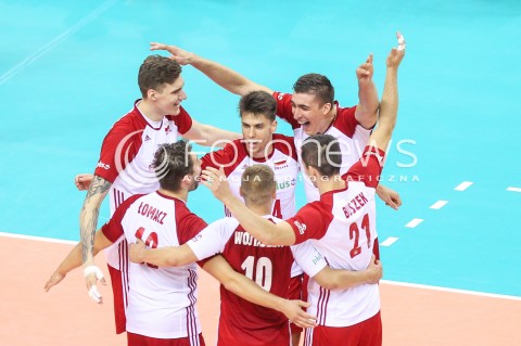  13.08.2017 KRAKOW (TAURON ARENA) <br />XV MEMORIAL HUBERTA JERZEGO WAGNERA <br />MECZ POLSKA - ROSJA ( MATCH POLAND - RUSSIA ) <br />N/Z BARTLOMIEJ LEMANSKI ALEKSANDER SLIWKA LUKASZ KACZMAREK RADOSC EMOCJE <br /> 