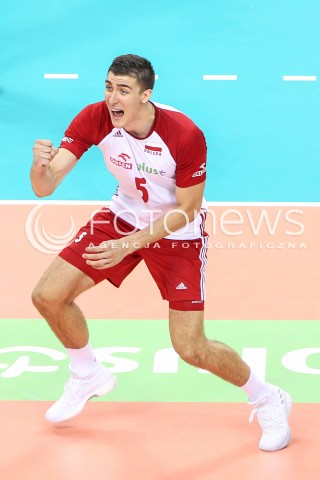  13.08.2017 KRAKOW (TAURON ARENA) <br />XV MEMORIAL HUBERTA JERZEGO WAGNERA <br />MECZ POLSKA - ROSJA ( MATCH POLAND - RUSSIA ) <br />N/Z LUKASZ KACZMAREK RADOSC EMOCJE SYLWETKA <br /> 