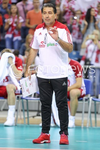  13.08.2017 KRAKOW (TAURON ARENA) <br />XV MEMORIAL HUBERTA JERZEGO WAGNERA <br />MECZ POLSKA - ROSJA ( MATCH POLAND - RUSSIA ) <br />N/Z FERDINANDO DE GIORGI - I TRENER ( HEAD COACH ) SYLWETKA <br /> 
