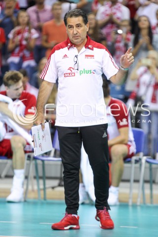  13.08.2017 KRAKOW (TAURON ARENA) <br />XV MEMORIAL HUBERTA JERZEGO WAGNERA <br />MECZ POLSKA - ROSJA ( MATCH POLAND - RUSSIA ) <br />N/Z FERDINANDO DE GIORGI - I TRENER ( HEAD COACH ) SYLWETKA <br /> 