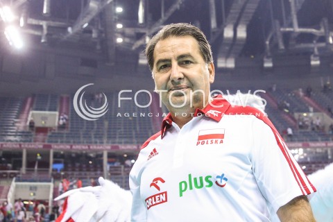  13.08.2017 KRAKOW (TAURON ARENA) <br />XV MEMORIAL HUBERTA JERZEGO WAGNERA <br />MECZ POLSKA - ROSJA ( MATCH POLAND - RUSSIA ) <br />N/Z FERDINANDO DE GIORGI - I TRENER ( HEAD COACH ) SYLWETKA <br /> 