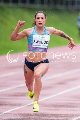  16.08.2017 SOPOT<br />XX. GRAND PRIX SOPOTU IM. JANUSZA SIDLY W LEKKOATLETYCE - BIEG NA 100M KOBIET<br />N/Z EWA SWOBODA<br /> 