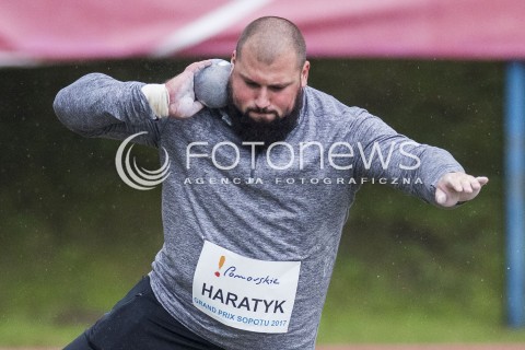  16.08.2017 SOPOT<br />XX. GRAND PRIX SOPOTU IM. JANUSZA SIDLY W LEKKOATLETYCE - PCHNIECIE KULA<br />N/Z MICHAL HARATYK<br /> 