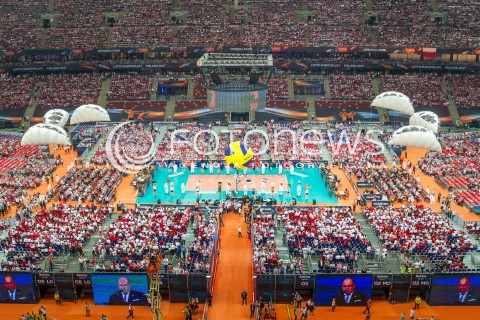  24.08.2017 WARSZAWA ( STADION NARODOWY ) <br />MISTRZOSTWA EUROPY W SIATKOWCE MEZCZYZN LOTTO EUROVOLLEY POLAND 2017 ( European Volleyball Championship ) <br />CEREMONIA OTWARCIA ( Opening Ceremony ) <br />N/Z TRYBUNY KIBICE DOPING EMOCJE SHOW WIDOK VIEW <br /> 
