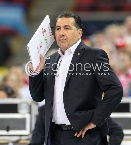 24.08.2017 WARSZAWA ( STADION NARODOWY ) <br />MISTRZOSTWA EUROPY W SIATKOWCE MEZCZYZN LOTTO EUROVOLLEY POLAND 2017 ( European Volleyball Championship ) <br />MECZ POLSKA - SERBIA ( Match Poland - Serbia ) <br />N/Z FERDINANDO DE GIORGI - I TRENER ( HEAD COACH ) SYLWETKA <br /> 