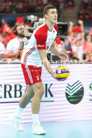  24.08.2017 WARSZAWA ( STADION NARODOWY ) <br />MISTRZOSTWA EUROPY W SIATKOWCE MEZCZYZN LOTTO EUROVOLLEY POLAND 2017 ( European Volleyball Championship ) <br />MECZ POLSKA - SERBIA ( Match Poland - Serbia ) <br />N/Z LUKASZ KACZMAREK SYLWETKA <br /> 