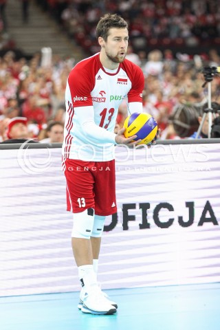  24.08.2017 WARSZAWA ( STADION NARODOWY ) <br />MISTRZOSTWA EUROPY W SIATKOWCE MEZCZYZN LOTTO EUROVOLLEY POLAND 2017 ( European Volleyball Championship ) <br />MECZ POLSKA - SERBIA ( Match Poland - Serbia ) <br />N/Z MICHAL KUBIAK SYLWETKA <br /> 