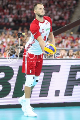  24.08.2017 WARSZAWA ( STADION NARODOWY ) <br />MISTRZOSTWA EUROPY W SIATKOWCE MEZCZYZN LOTTO EUROVOLLEY POLAND 2017 ( European Volleyball Championship ) <br />MECZ POLSKA - SERBIA ( Match Poland - Serbia ) <br />N/Z BARTOSZ KUREK SYLWETKA <br /> 