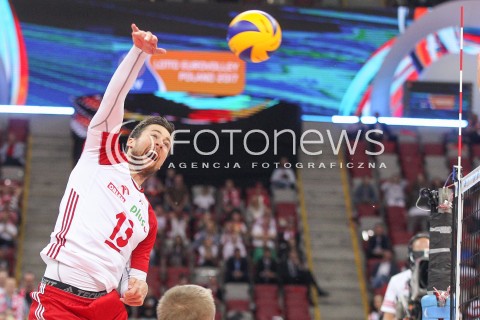  24.08.2017 WARSZAWA ( STADION NARODOWY ) <br />MISTRZOSTWA EUROPY W SIATKOWCE MEZCZYZN LOTTO EUROVOLLEY POLAND 2017 ( European Volleyball Championship ) <br />MECZ POLSKA - SERBIA ( Match Poland - Serbia ) <br />N/Z MICHAL KUBIAK SYLWETKA <br /> 