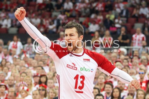  24.08.2017 WARSZAWA ( STADION NARODOWY ) <br />MISTRZOSTWA EUROPY W SIATKOWCE MEZCZYZN LOTTO EUROVOLLEY POLAND 2017 ( European Volleyball Championship ) <br />MECZ POLSKA - SERBIA ( Match Poland - Serbia ) <br />N/Z MICHAL KUBIAK SYLWETKA RADOSC EMOCJE <br /> 