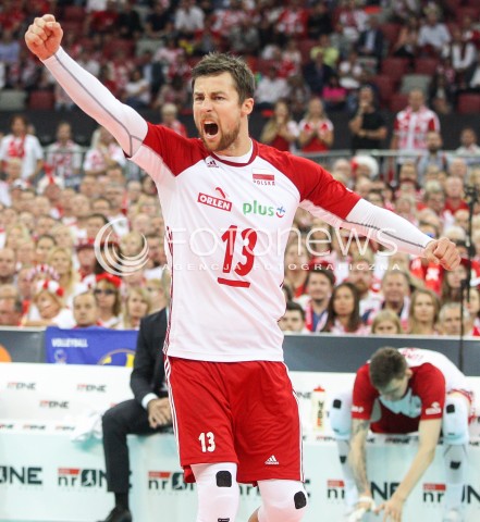  24.08.2017 WARSZAWA ( STADION NARODOWY ) <br />MISTRZOSTWA EUROPY W SIATKOWCE MEZCZYZN LOTTO EUROVOLLEY POLAND 2017 ( European Volleyball Championship ) <br />MECZ POLSKA - SERBIA ( Match Poland - Serbia ) <br />N/Z MICHAL KUBIAK RADOSC EMOCJE SYLWETKA <br /> 