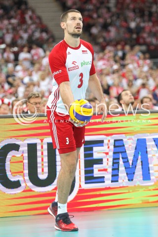 24.08.2017 WARSZAWA ( STADION NARODOWY ) <br />MISTRZOSTWA EUROPY W SIATKOWCE MEZCZYZN LOTTO EUROVOLLEY POLAND 2017 ( European Volleyball Championship ) <br />MECZ POLSKA - SERBIA ( Match Poland - Serbia ) <br />N/Z DAWID KONARSKI SYLWETKA <br /> 