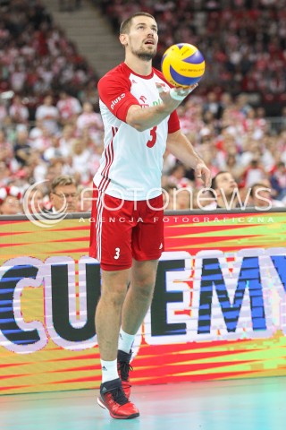  24.08.2017 WARSZAWA ( STADION NARODOWY ) <br />MISTRZOSTWA EUROPY W SIATKOWCE MEZCZYZN LOTTO EUROVOLLEY POLAND 2017 ( European Volleyball Championship ) <br />MECZ POLSKA - SERBIA ( Match Poland - Serbia ) <br />N/Z DAWID KONARSKI SYLWETKA <br /> 