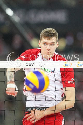  24.08.2017 WARSZAWA ( STADION NARODOWY ) <br />MISTRZOSTWA EUROPY W SIATKOWCE MEZCZYZN LOTTO EUROVOLLEY POLAND 2017 ( European Volleyball Championship ) <br />MECZ POLSKA - SERBIA ( Match Poland - Serbia ) <br />N/Z BARTLOMIEJ LEMANSKI SYLWETKA ATAK <br /> 