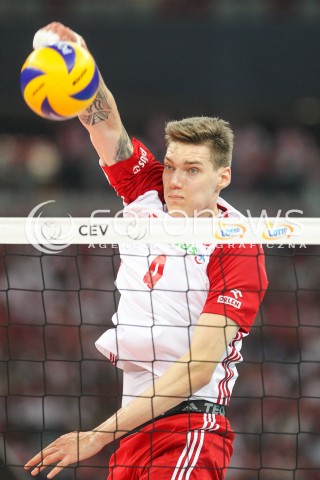  24.08.2017 WARSZAWA ( STADION NARODOWY ) <br />MISTRZOSTWA EUROPY W SIATKOWCE MEZCZYZN LOTTO EUROVOLLEY POLAND 2017 ( European Volleyball Championship ) <br />MECZ POLSKA - SERBIA ( Match Poland - Serbia ) <br />N/Z BARTLOMIEJ LEMANSKI SYLWETKA ATAK <br /> 
