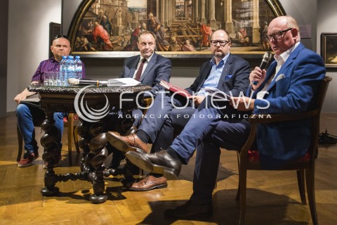  24.08.2017 GDANSK<br />KONFERENCJA PRASOWA POSWIECONA PROJEKTOWI SAD OSTATECZNY HANSA MEMLINGA W MUZEUM NARODOWYM W GDANSKU<br />N/Z MIECZYSLAW STRUK PAWEL ADAMOWICZ WOJCIECH BONISLAWSKI<br /> 