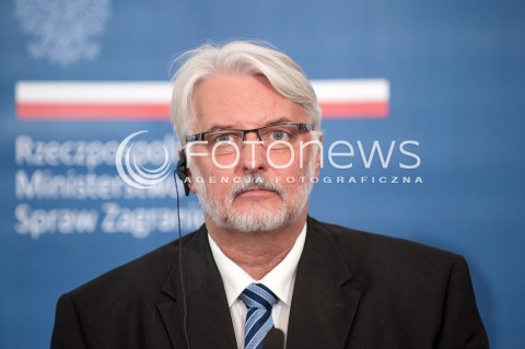  25.08.2017 WARSZAWA<br />KONFERENCJA MINISTROW SPRAW ZAGRANICZNYCH POLSKI RUMUNII I TURCJI PO SPOTKANIU NATO<br />N/Z WITOLD WASZCZYKOWSKI <br /> 
