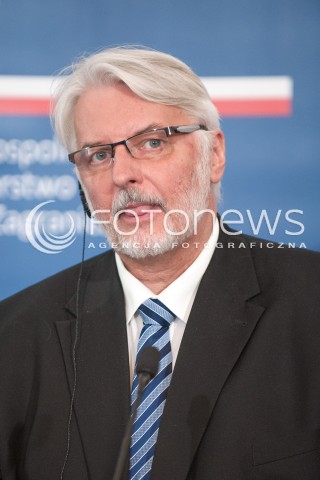  25.08.2017 WARSZAWA<br />KONFERENCJA MINISTROW SPRAW ZAGRANICZNYCH POLSKI RUMUNII I TURCJI PO SPOTKANIU NATO<br />N/Z WITOLD WASZCZYKOWSKI<br /> 