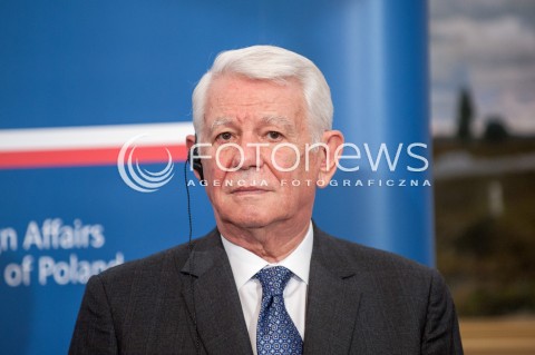  25.08.2017 WARSZAWA<br />KONFERENCJA MINISTROW SPRAW ZAGRANICZNYCH POLSKI RUMUNII I TURCJI PO SPOTKANIU NATO<br />N/Z MEVLUT CAVUSOGLU<br /> 