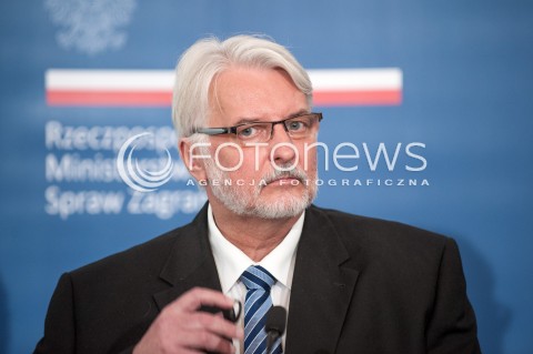  25.08.2017 WARSZAWA<br />KONFERENCJA MINISTROW SPRAW ZAGRANICZNYCH POLSKI RUMUNII I TURCJI PO SPOTKANIU NATO<br />N/Z WITOLD WASZCZYKOWSKI<br /> 
