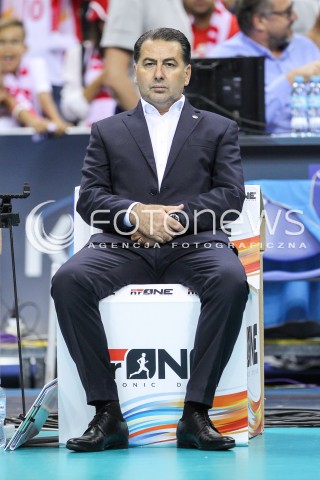  30.08.2017 KRAKOW ( TAURON ARENA ) <br />MISTRZOSTWA EUROPY W SIATKOWCE MEZCZYZN LOTTO EUROVOLLEY POLAND 2017 ( European Volleyball Championship ) <br />BARAZE ( Playoff Phase )<br />MECZ POLSKA - SLOWENIA ( Match Poland - Slovenia ) <br />N/Z FERDINANDO DE GIORGI - I TRENER ( HEAD COACH ) SYLWETKA <br /> 