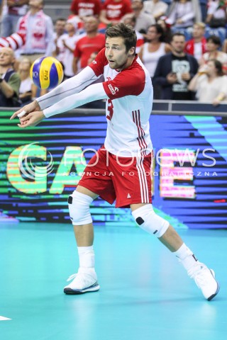  30.08.2017 KRAKOW ( TAURON ARENA ) <br />MISTRZOSTWA EUROPY W SIATKOWCE MEZCZYZN LOTTO EUROVOLLEY POLAND 2017 ( European Volleyball Championship ) <br />BARAZE ( Playoff Phase )<br />MECZ POLSKA - SLOWENIA ( Match Poland - Slovenia ) <br />N/Z MICHAL KUBIAK SYLWETKA <br /> 