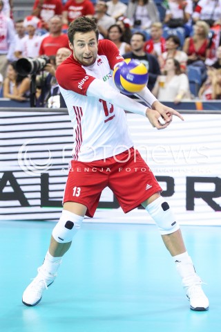  30.08.2017 KRAKOW ( TAURON ARENA ) <br />MISTRZOSTWA EUROPY W SIATKOWCE MEZCZYZN LOTTO EUROVOLLEY POLAND 2017 ( European Volleyball Championship ) <br />BARAZE ( Playoff Phase )<br />MECZ POLSKA - SLOWENIA ( Match Poland - Slovenia ) <br />N/Z MICHAL KUBIAK SYLWETKA <br /> 