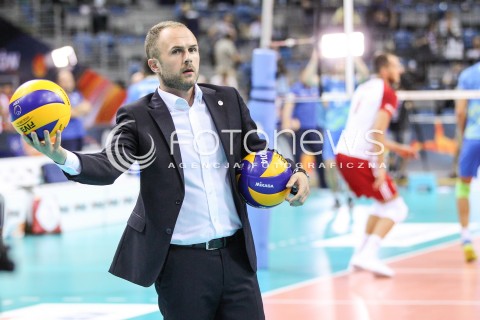  30.08.2017 KRAKOW ( TAURON ARENA ) <br />MISTRZOSTWA EUROPY W SIATKOWCE MEZCZYZN LOTTO EUROVOLLEY POLAND 2017 ( European Volleyball Championship ) <br />BARAZE ( Playoff Phase )<br />MECZ POLSKA - SLOWENIA ( Match Poland - Slovenia ) <br />N/Z OSKAR KACZMARCZYK SYLWETKA <br /> 