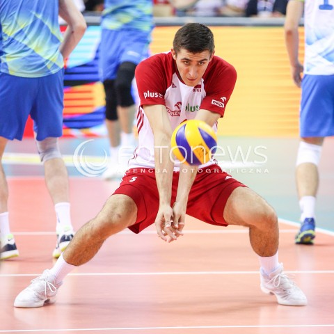  30.08.2017 KRAKOW ( TAURON ARENA ) <br />MISTRZOSTWA EUROPY W SIATKOWCE MEZCZYZN LOTTO EUROVOLLEY POLAND 2017 ( European Volleyball Championship ) <br />BARAZE ( Playoff Phase )<br />MECZ POLSKA - SLOWENIA ( Match Poland - Slovenia ) <br />N/Z LUKASZ KACZMAREK SYLWETKA <br /> 