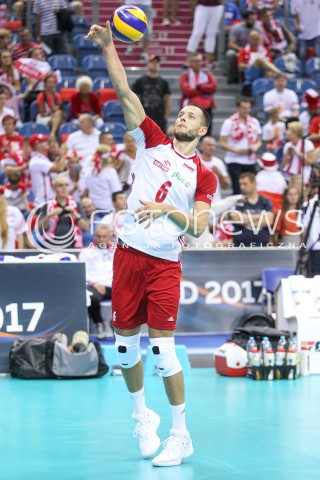  30.08.2017 KRAKOW ( TAURON ARENA ) <br />MISTRZOSTWA EUROPY W SIATKOWCE MEZCZYZN LOTTO EUROVOLLEY POLAND 2017 ( European Volleyball Championship ) <br />BARAZE ( Playoff Phase )<br />MECZ POLSKA - SLOWENIA ( Match Poland - Slovenia ) <br />N/Z BARTOSZ KUREK SYLWETKA <br /> 