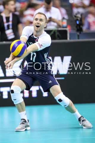  30.08.2017 KRAKOW ( TAURON ARENA ) <br />MISTRZOSTWA EUROPY W SIATKOWCE MEZCZYZN LOTTO EUROVOLLEY POLAND 2017 ( European Volleyball Championship ) <br />BARAZE ( Playoff Phase )<br />MECZ POLSKA - SLOWENIA ( Match Poland - Slovenia ) <br />N/Z PAWEL ZATORSKI SYLWETKA <br /> 