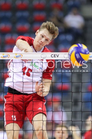  30.08.2017 KRAKOW ( TAURON ARENA ) <br />MISTRZOSTWA EUROPY W SIATKOWCE MEZCZYZN LOTTO EUROVOLLEY POLAND 2017 ( European Volleyball Championship ) <br />BARAZE ( Playoff Phase )<br />MECZ POLSKA - SLOWENIA ( Match Poland - Slovenia ) <br />N/Z JAKUB KOCHANOWSKI SYLWETKA ATAK <br /> 