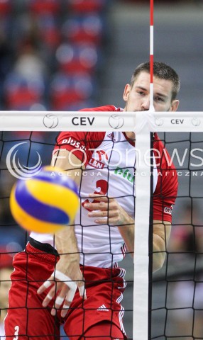  30.08.2017 KRAKOW ( TAURON ARENA ) <br />MISTRZOSTWA EUROPY W SIATKOWCE MEZCZYZN LOTTO EUROVOLLEY POLAND 2017 ( European Volleyball Championship ) <br />BARAZE ( Playoff Phase )<br />MECZ POLSKA - SLOWENIA ( Match Poland - Slovenia ) <br />N/Z DAWID KONARSKI SYLWETKA ATAK <br /> 
