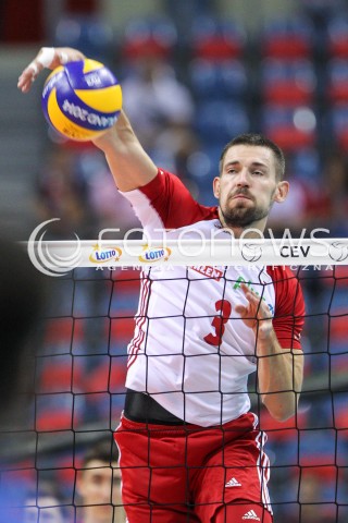  30.08.2017 KRAKOW ( TAURON ARENA ) <br />MISTRZOSTWA EUROPY W SIATKOWCE MEZCZYZN LOTTO EUROVOLLEY POLAND 2017 ( European Volleyball Championship ) <br />BARAZE ( Playoff Phase )<br />MECZ POLSKA - SLOWENIA ( Match Poland - Slovenia ) <br />N/Z DAWID KONARSKI SYLWETKA ATAK <br /> 