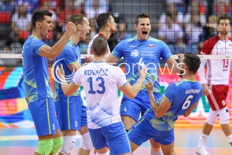  30.08.2017 KRAKOW ( TAURON ARENA ) <br />MISTRZOSTWA EUROPY W SIATKOWCE MEZCZYZN LOTTO EUROVOLLEY POLAND 2017 ( European Volleyball Championship ) <br />BARAZE ( Playoff Phase )<br />MECZ POLSKA - SLOWENIA ( Match Poland - Slovenia ) <br />N/Z JAN KOZAMERNIK MITJA GASPARINI ALEN SKET RADOSC EMOCJE <br /> 
