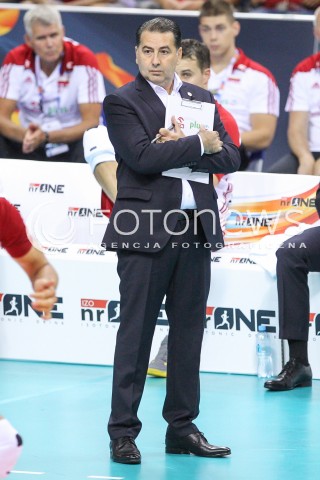  30.08.2017 KRAKOW ( TAURON ARENA ) <br />MISTRZOSTWA EUROPY W SIATKOWCE MEZCZYZN LOTTO EUROVOLLEY POLAND 2017 ( European Volleyball Championship ) <br />BARAZE ( Playoff Phase )<br />MECZ POLSKA - SLOWENIA ( Match Poland - Slovenia ) <br />N/Z FERDINANDO DE GIORGI - I TRENER ( HEAD COACH ) SYLWETKA <br /> 