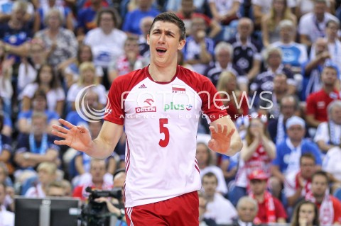  30.08.2017 KRAKOW ( TAURON ARENA ) <br />MISTRZOSTWA EUROPY W SIATKOWCE MEZCZYZN LOTTO EUROVOLLEY POLAND 2017 ( European Volleyball Championship ) <br />BARAZE ( Playoff Phase )<br />MECZ POLSKA - SLOWENIA ( Match Poland - Slovenia ) <br />N/Z LUKASZ KACZMAREK SYLWETKA <br /> 