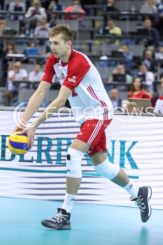  30.08.2017 KRAKOW ( TAURON ARENA ) <br />MISTRZOSTWA EUROPY W SIATKOWCE MEZCZYZN LOTTO EUROVOLLEY POLAND 2017 ( European Volleyball Championship ) <br />BARAZE ( Playoff Phase )<br />MECZ POLSKA - SLOWENIA ( Match Poland - Slovenia ) <br />N/Z MATEUSZ BIENIEK SYLWETKA <br /> 