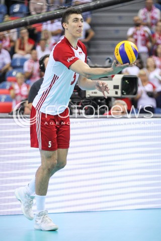  30.08.2017 KRAKOW ( TAURON ARENA ) <br />MISTRZOSTWA EUROPY W SIATKOWCE MEZCZYZN LOTTO EUROVOLLEY POLAND 2017 ( European Volleyball Championship ) <br />BARAZE ( Playoff Phase )<br />MECZ POLSKA - SLOWENIA ( Match Poland - Slovenia ) <br />N/Z LUKASZ KACZMAREK SYLWETKA <br /> 