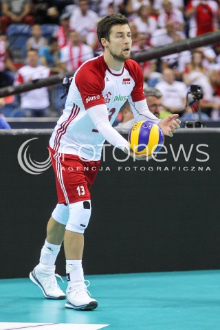  30.08.2017 KRAKOW ( TAURON ARENA ) <br />MISTRZOSTWA EUROPY W SIATKOWCE MEZCZYZN LOTTO EUROVOLLEY POLAND 2017 ( European Volleyball Championship ) <br />BARAZE ( Playoff Phase )<br />MECZ POLSKA - SLOWENIA ( Match Poland - Slovenia ) <br />N/Z MICHAL KUBIAK SYLWETKA <br /> 
