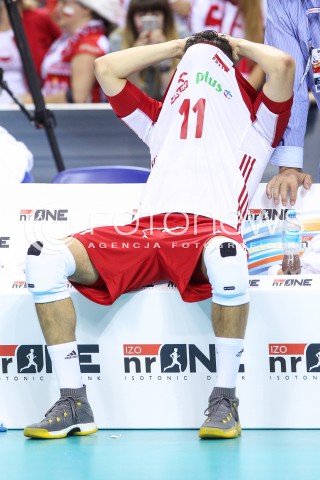  30.08.2017 KRAKOW ( TAURON ARENA ) <br />MISTRZOSTWA EUROPY W SIATKOWCE MEZCZYZN LOTTO EUROVOLLEY POLAND 2017 ( European Volleyball Championship ) <br />BARAZE ( Playoff Phase )<br />MECZ POLSKA - SLOWENIA ( Match Poland - Slovenia ) <br />N/Z FABIAN DRZYZGA SMUTEK PORAZKA PRZEGRANA EMOCJE <br /> 