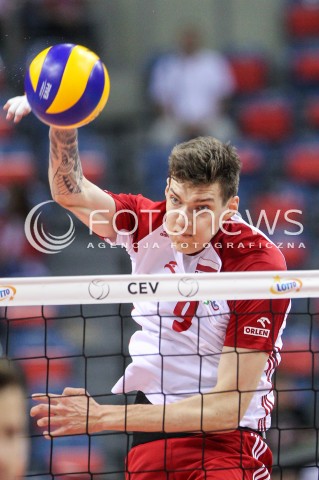  30.08.2017 KRAKOW ( TAURON ARENA ) <br />MISTRZOSTWA EUROPY W SIATKOWCE MEZCZYZN LOTTO EUROVOLLEY POLAND 2017 ( European Volleyball Championship ) <br />BARAZE ( Playoff Phase )<br />MECZ POLSKA - SLOWENIA ( Match Poland - Slovenia ) <br />N/Z BARTLOMIEJ LEMANSKI SYLWETKA ATAK <br /> 