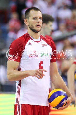  30.08.2017 KRAKOW ( TAURON ARENA ) <br />MISTRZOSTWA EUROPY W SIATKOWCE MEZCZYZN LOTTO EUROVOLLEY POLAND 2017 ( European Volleyball Championship ) <br />BARAZE ( Playoff Phase )<br />MECZ POLSKA - SLOWENIA ( Match Poland - Slovenia ) <br />N/Z BARTOSZ KUREK SYLWETKA <br /> 