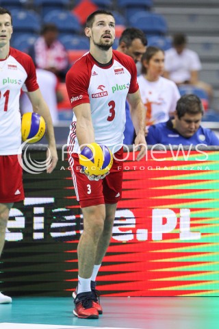  30.08.2017 KRAKOW ( TAURON ARENA ) <br />MISTRZOSTWA EUROPY W SIATKOWCE MEZCZYZN LOTTO EUROVOLLEY POLAND 2017 ( European Volleyball Championship ) <br />BARAZE ( Playoff Phase )<br />MECZ POLSKA - SLOWENIA ( Match Poland - Slovenia ) <br />N/Z DAWID KONARSKI SYLWETKA <br /> 