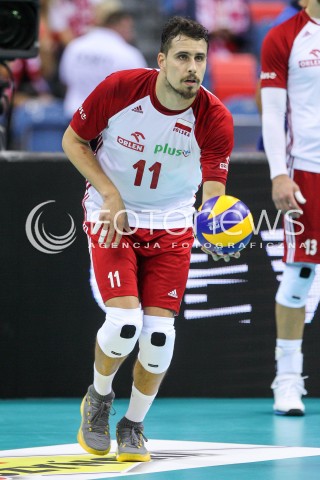 30.08.2017 KRAKOW ( TAURON ARENA ) <br />MISTRZOSTWA EUROPY W SIATKOWCE MEZCZYZN LOTTO EUROVOLLEY POLAND 2017 ( European Volleyball Championship ) <br />BARAZE ( Playoff Phase )<br />MECZ POLSKA - SLOWENIA ( Match Poland - Slovenia ) <br />N/Z FABIAN DRZYZGA SYLWETKA <br /> 